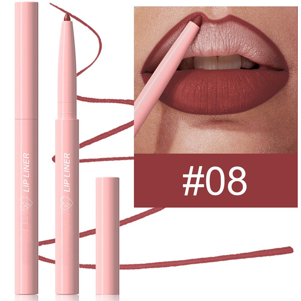 Nude Tapered Lip Liner Pencil Matte Creamy Plumping Lip Stain Waterproof Natural Nude Brown Slim Lips Liner Make Up Long-Lasting