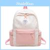 Simple Blocked Color Star Pattern Student Backpack For Girls Daily School Use