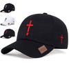 Unisex Cross Embroidery Baseball Caps Adjustable Casual Hats Spring and Autumn Outdoor Sunscreen Hat