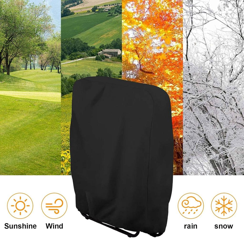 2Pc Folding Chair Cover Waterproof Outdoor Sun Lounger Cover Patio Reclining Chair Cover Garden Furniture Cover W/ Storage Bag