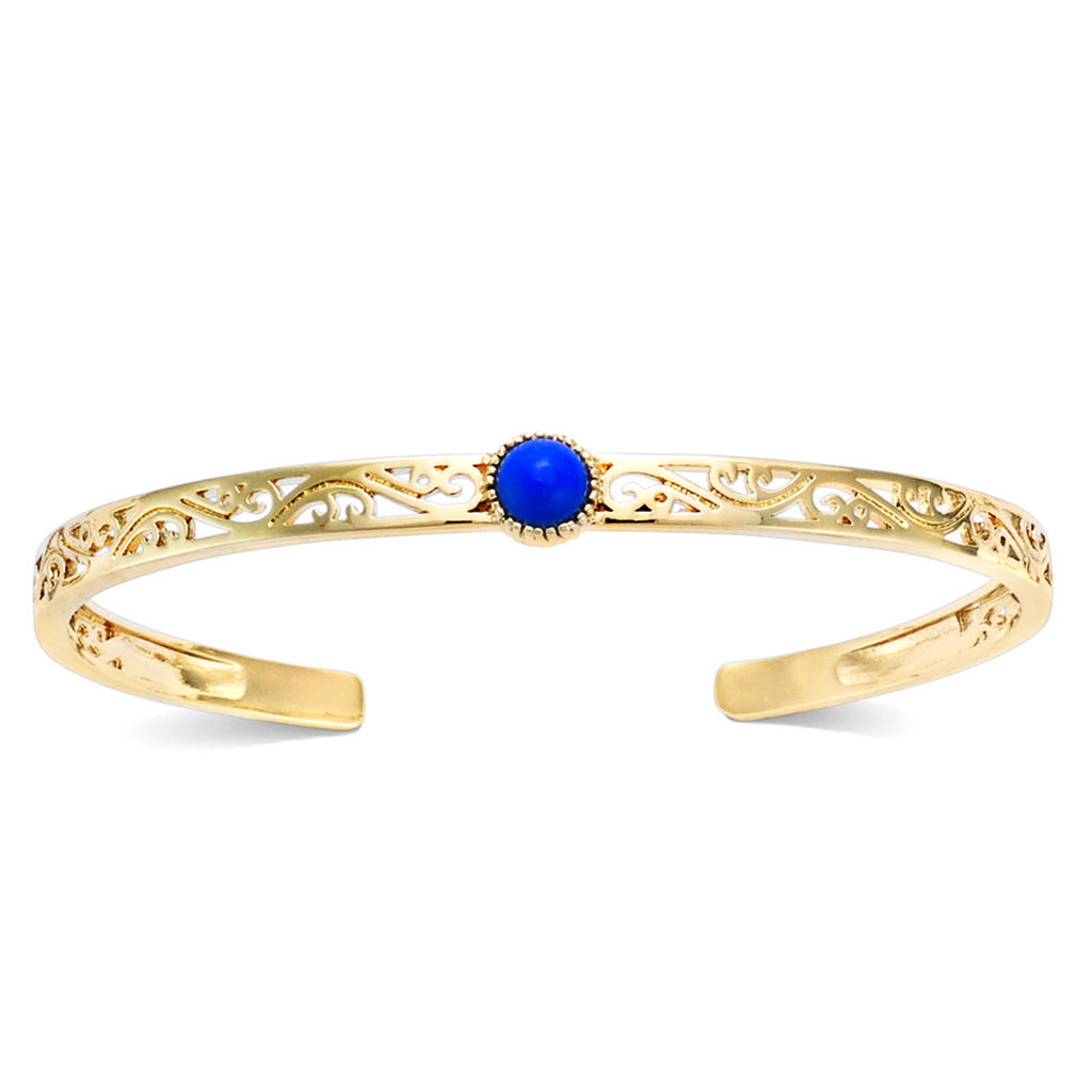 Les Trésors De Lily [R3436] - Gold Plated Bracelet 'Cleopatra' Blue Gold - 55 Mm - 6 Mm