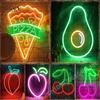 Neon Fruit Metal Tin Sign Supermarket Fruits Area Poster Restaurant Background Home Iron Plate Mural Bar Club Wall Decor Plaque