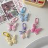 Colorful Butterfly With Colorful Letters Keychain Pendant Earphone Hanger Women Couple Keychain Bag Pendant Backpack Accessories