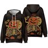 Autumn Winter Long Sleeved Hoodie Halloween Skull Pumpkin Head 3D Printed Hoodie Fashion Casual Loose Top Hoodies & Sweatshirts Women’s