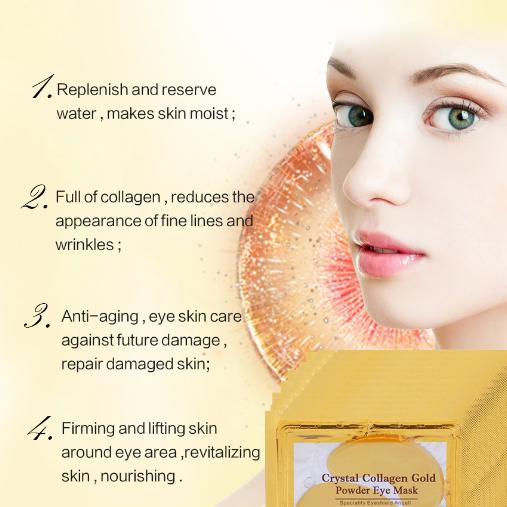 30pcs Gold Eye Mask Patches Crystal Collagen Anti Aging Remove Puffiness Dark Circles Moisturizing Sleep Eyes Pads Gel Skin Care