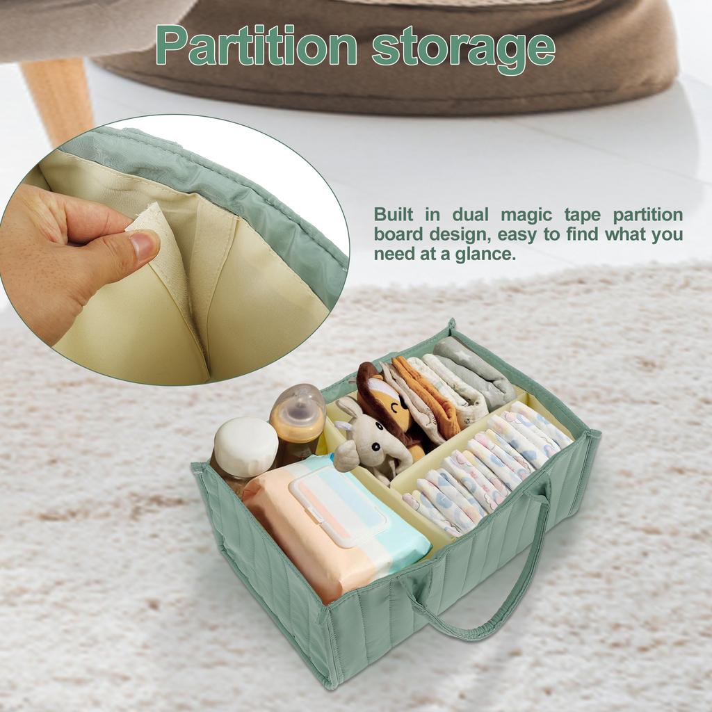 Baby Diaper Caddy Organizer Nursery Soft Felt Portable Storage Basket Shower Baby Diaper Ball Bag with Handle Hangable