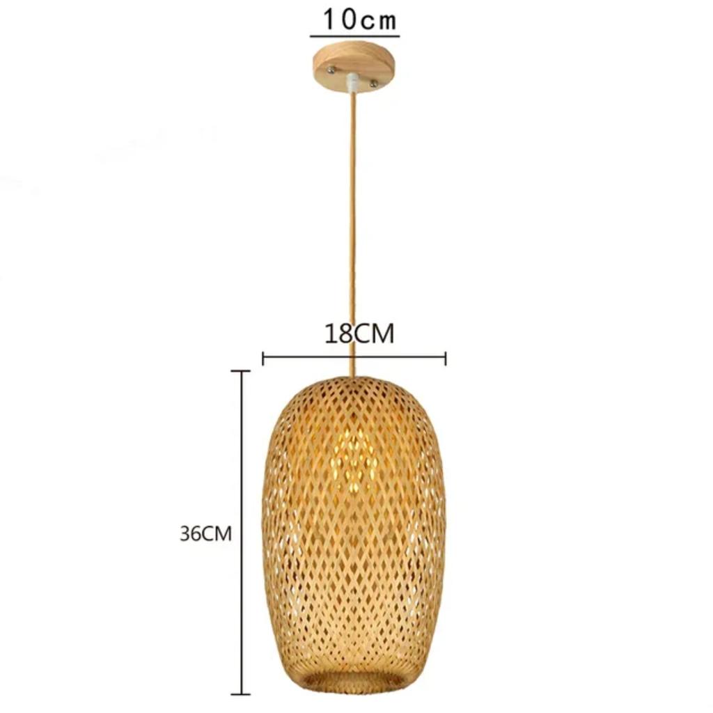 New Bamboo Lamp Shade - Natural Hand-Woven Rattan Chandelier Bamboo  Lighting Fixtures Hanging Light