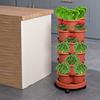 Stackable Flower Pot Vertical Garden Planter with Water Drainage Multi-tier Planter Tray with Wheels for Growing Vegetables And Succulents