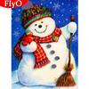 Full Square Diamond Painting Christmas Snowman Art Rhinestone Diamond Embroidery Landscape Mosaic Craft Kit Home Decor