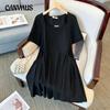 Plus Size Women's Summer New Loose Simple Short Sleeved Dress