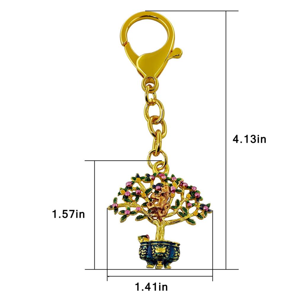 Feng Shui Luck Peach 9 Coin Lucky Birthday W5660 [ISUI] Goods, Enhancement, Tree, Monkey, Keychain, Amulet, Charm, Gift,