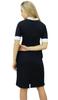 Bimba Women's Black Short Sleeve Collar Neck Bodycon Tshirt Dress Formal