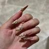 Simple Leopard Print Fake Nail Wearing Nail French Removable Nail Piece Long Nail Piece Nail Patch
