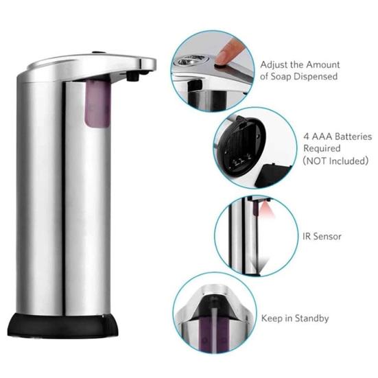 Automatic Soap Dispenser with Sensor Large Capacity Smart Intelligent Induction Hand Sanitizer Dispenser Liquid Soap Pump Kitchen Supplies