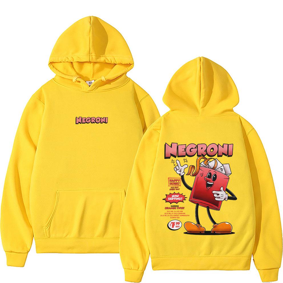 Negroni Cocktail Funny Meme Hoodie Men Women Casual Vintage Oversized Sweatshirt Unisex Humor Pullover Hoodies