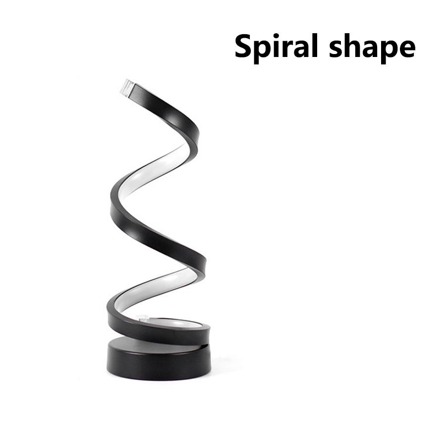 Modern Creative LED Table Lamp Spiral Desk Light 3 Colors Dimmable for Bedroom Living Room Office Bedside Decoration Lighting