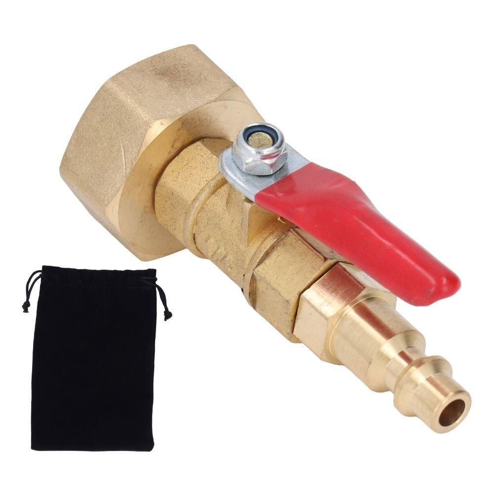 1/4in Male Brass Winterize Blowout Adapter Brass 3/4in Male GHT Thread Garden Irrigation Joints Male/Female Thread Ball Valve