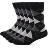 5 Pairs Mens Dress Socks Plus Size,High Quality Combed Cotton Crew Socks,Black Cool Argyle Breathable Casual Socks for Men
