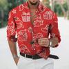 Spring Autumn Men Long Sleeve 3D Digital Print Christmas Shirt Men Casual Cardigan Shirt Tops