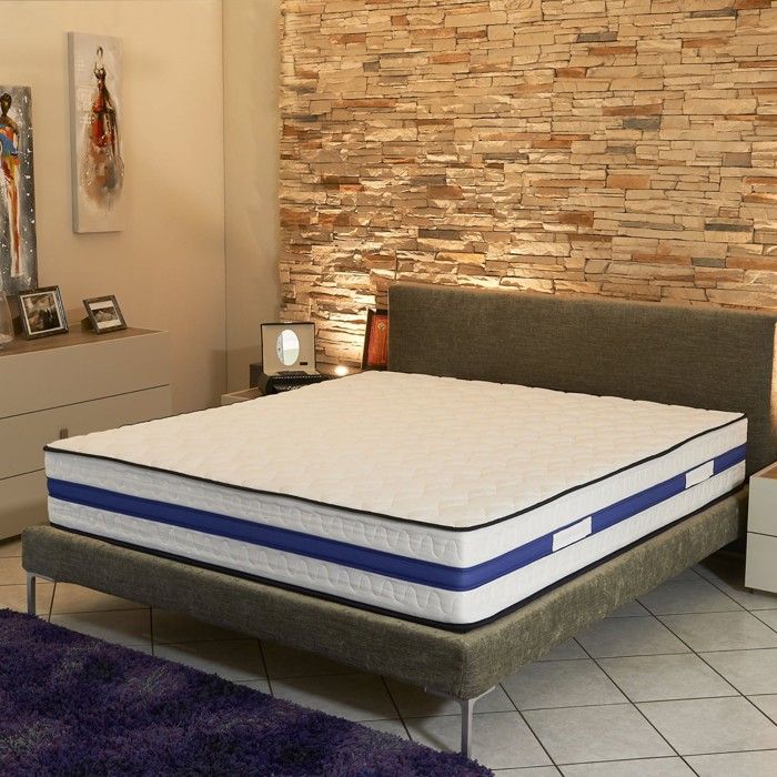 Matelas 180X200 Mousse Poli Lattex Indformable - Face Hiver avec - Face t avec Lin - Hauteur 29 cm - Soutien Ferme