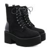 Side Zipper Martin Boots Thick-soled Front Lace-Up Women's Boots Suede Plain Board Shoes