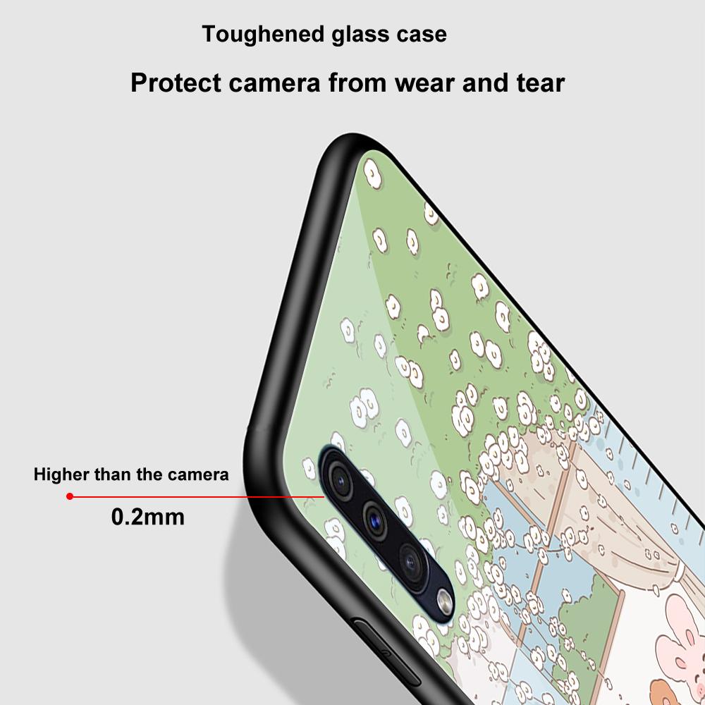 Cute Bear Duck Phone Case For Samsung Galaxy A72 A22 A21s A03 Core A52 A70 A71 A73 A53 A13 5g A03 A42 Tempered Glass Cover