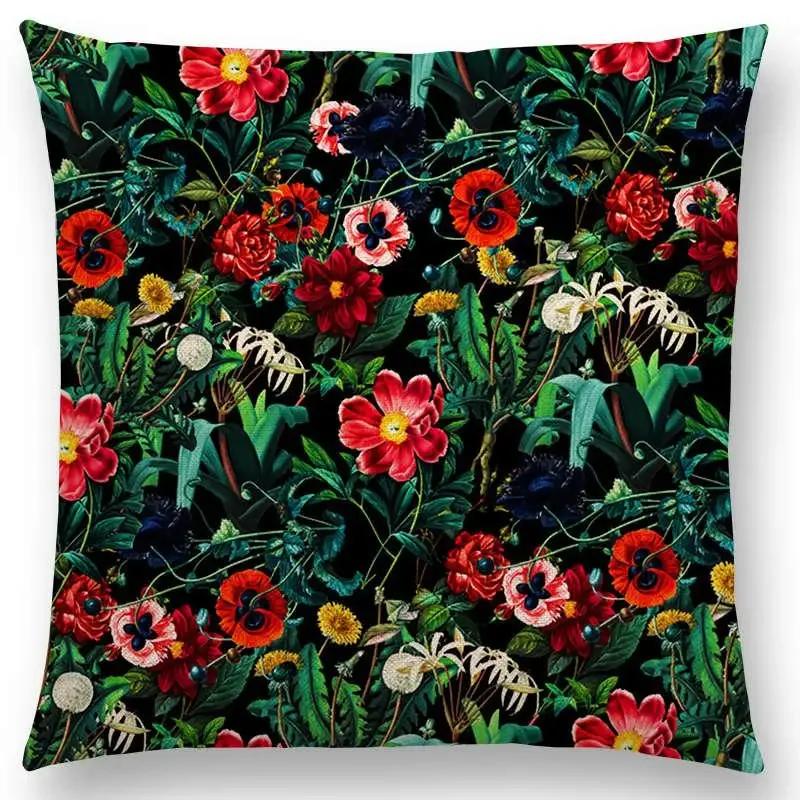 Latest Gorgeous Floral Night Forest Garden Print Throw Pillow Case Home Decor Cushion Covers / Cushion Cover Hogar