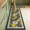Kitchen Carpet Pvc Leather Waterproof Floor Mat Non-Slip Oil Proof Foot Mats Long Rug Spring Green Flower Home Decoration Rugs