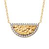 [P0637] - Gold Plated Necklace 'Cléopatra' Hammered White Gold - 20x10 Mm