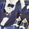 Royal Blue Baby Boy Gentleman Suit Gift Set for Autumn/Winter - Perfect for First Birthday, Full Moon, or Hundred Days Celebration