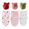 Pack of 2pcs Baby Blanket Set with Bowknot Beanie Hat Soft Breathable Sleepsack 0-1 Year Newborns Wrap Towel & Bonnet