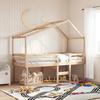 VidaXL High Bed with Roof 75x190 Cm Solid Pine Wood, Bed, Bed Frame, Loft Bed, Bedroom Furniture, 3282061