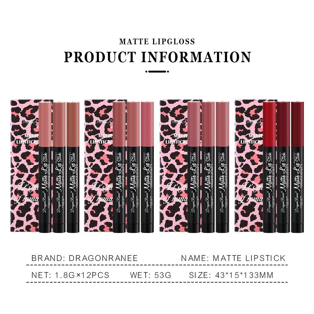 Automatic Rotation Red Pen Matte Fog Lip Balm Pen Is Not Easy To Decolor Three Sets of Box Makeup Strip Pen