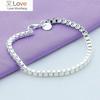 925 Silver Bracelet 4MM Venetian Silver Bracelet Female Charm Jewelry Woman Men's Jewelry Gift