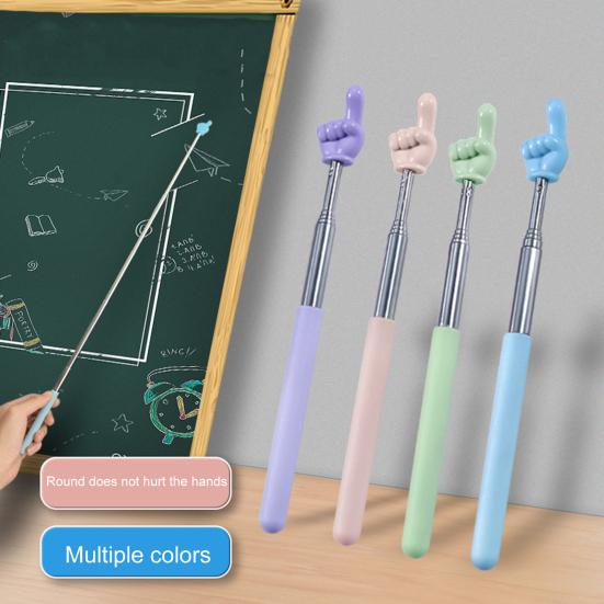 Telescopic Teacher Pointer Portable Mini Anti-slip Finger Shape Multi-functional Handheld Blackboard Presenter Stick School Classroom Supplies
