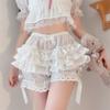 Black White Pleated Panties Woman Pumpkin Cute Panties Bow Knot Lolita Safety Shorts Vintage Pants