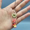 Mini Apple Pendant Mobile Phone Chain Pendant Love Phone Chain Beaded Phone Lanyard Bag Keychain Classmates Friends Gifts