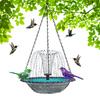 Hanging Birds Bath with Solar Fountain Pump Outdoor Garden Hummingbird Feeder Tray Solar Power Water Fountain Birdbath Bowl for Outside