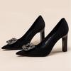 Hot Sale Shoes for Women Shallow Women's High Heels Fashion Crystal Office and Career Sexy Pointed Toe Solid Heels Women