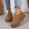 Women's Retro Suede Leather Warm Snow Boots Winter Soft Causal Thickening Anti-cold Boots Woman New Platform Cotten Shoes 2024