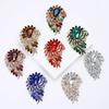 Alloy Large Crystal Glass Brooch High-End Versatile Women'S Suit Coat Corsage Jewelry Pin