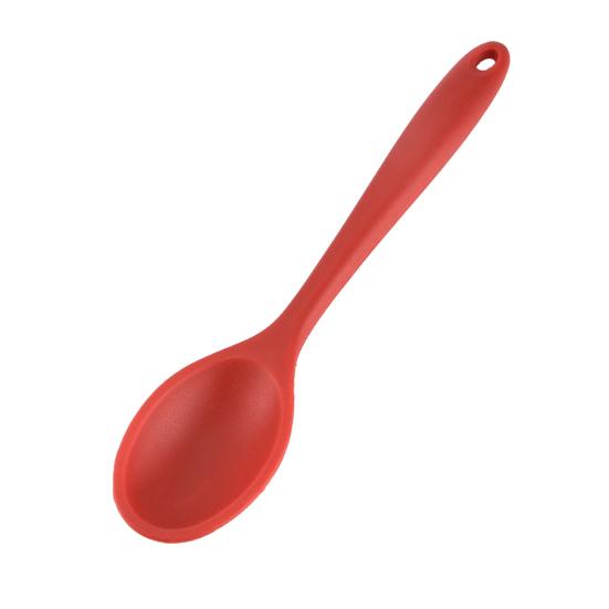 Durable Anti-rust Wear-resistant Ergonomic Handgrip Dining Silicone Non Stick Oval Spoon for Dorm Fruit Spoon