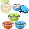 Food Lunch Box Insulated Containers Stainless Steel Round Thermal Bento 700ml