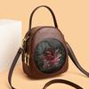 Women's Shoulder Bag  PU Leather  Lotus Pattern  Shoulder Crossbody Bag  Leisure Bag  Elegant Bag  Luxury Brand  New