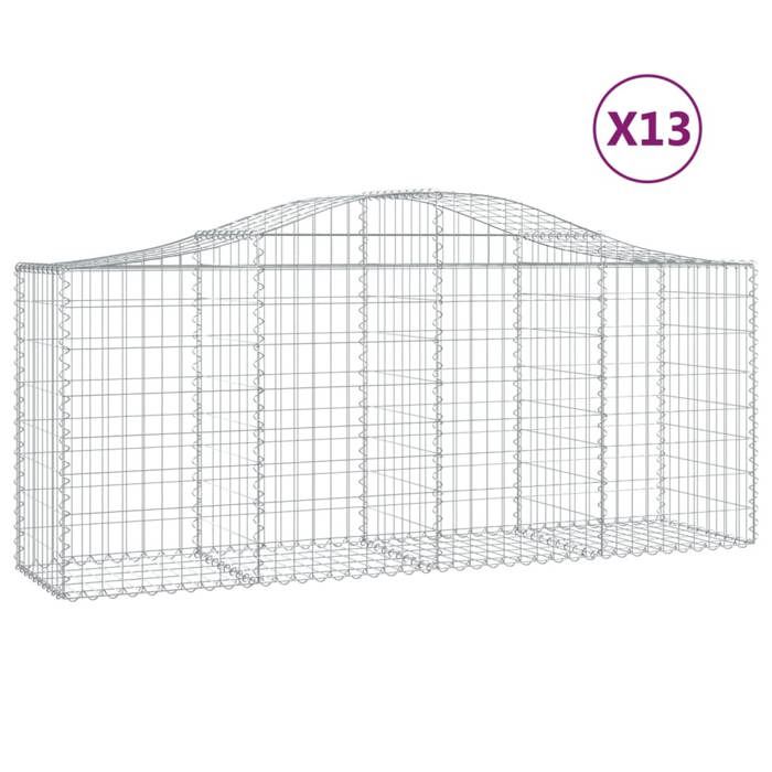 VidaXL 13x Arched Gabion Baskets Arched Gabion Cages Gabion Walls Garden Fences Terrace Outdoor 3145630