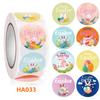 Easter Stickers Rabbit Egg Shaped Stickers 500 Round Copperplate Paper Roll Labels