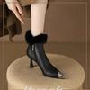 Women Sexy Plush High Heels Chelsea Ankle Boots Luxury Pointed Toe Zipper Shoes Winter Fashion Gladiator Pumps Botas