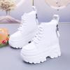 Ankle Boots for Women New Winter Motorcycle Boots 12CM Wedge Heels High Platform Leather Shoes Woman Autumn Thick Sole Boot