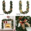 Christmas Decorations Ornaments Xmas Tree Garland Rattan Home Wall Pine Hanging Green Artificial Wreath Fireplace New Year Decor