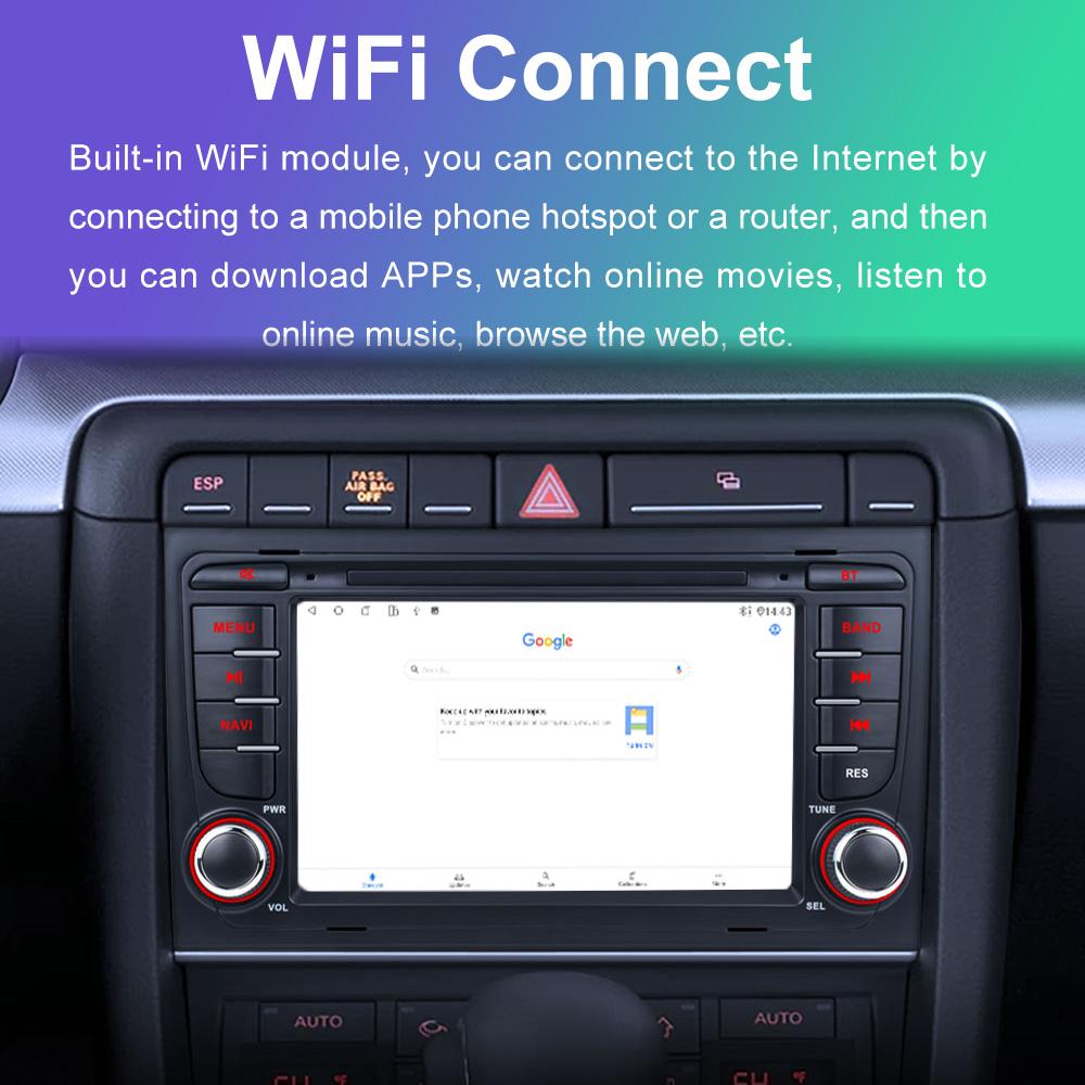 Wireless Carplay 2 Din Android 12 For A-udi A4 B6 B7 S4 RS4 Seat Exeo 2002-2008 Radio Multimedia Stereo Head Unit 4G 8-core GPS Navigation